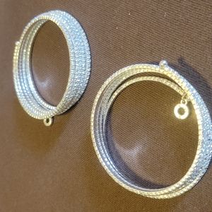 2 Multi-row rhinestone flex bracelet